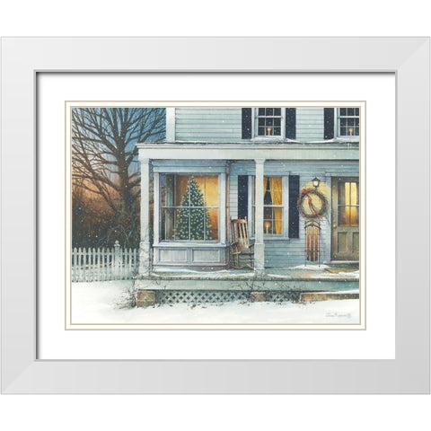 December Glow White Modern Wood Framed Art Print with Double Matting by Rossini, John