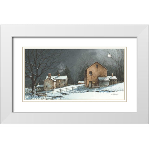 Silent Night White Modern Wood Framed Art Print with Double Matting by Rossini, John