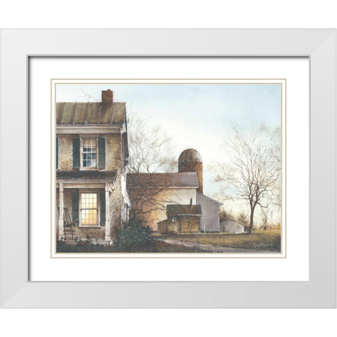 Evening Light White Modern Wood Framed Art Print with Double Matting by Rossini, John