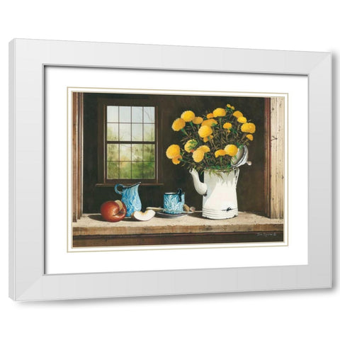 Not Just for Tea White Modern Wood Framed Art Print with Double Matting by Rossini, John