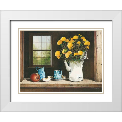 Not Just for Tea White Modern Wood Framed Art Print with Double Matting by Rossini, John