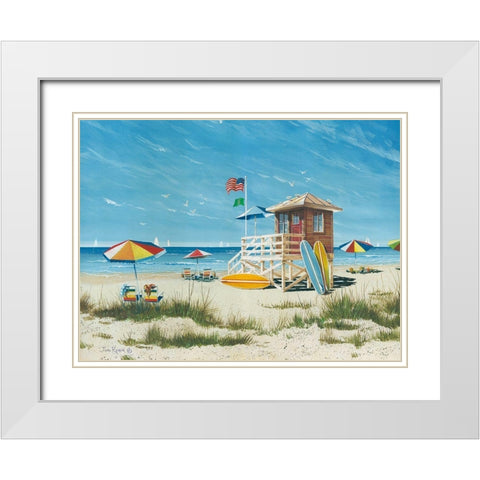 Beach Colors White Modern Wood Framed Art Print with Double Matting by Rossini, John