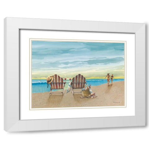 A Walk Along the Beach White Modern Wood Framed Art Print with Double Matting by Rossini, John