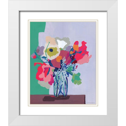 Hot Pink Cut Out White Modern Wood Framed Art Print with Double Matting by Kamdon Kreations