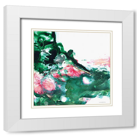 Petals 1 White Modern Wood Framed Art Print with Double Matting by Kamdon Kreations