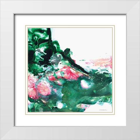 Petals 1 White Modern Wood Framed Art Print with Double Matting by Kamdon Kreations