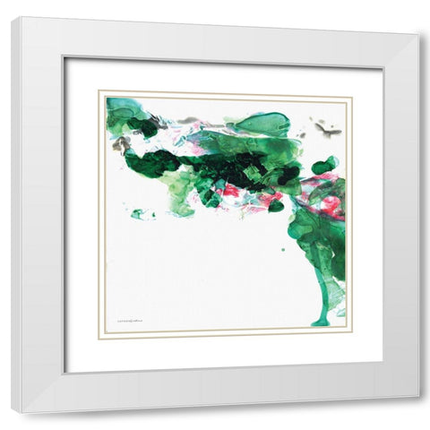 Petals 2 White Modern Wood Framed Art Print with Double Matting by Kamdon Kreations