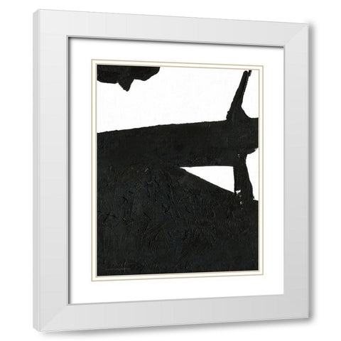 Black And White Abstract 3 White Modern Wood Framed Art Print with Double Matting by Kamdon Kreations