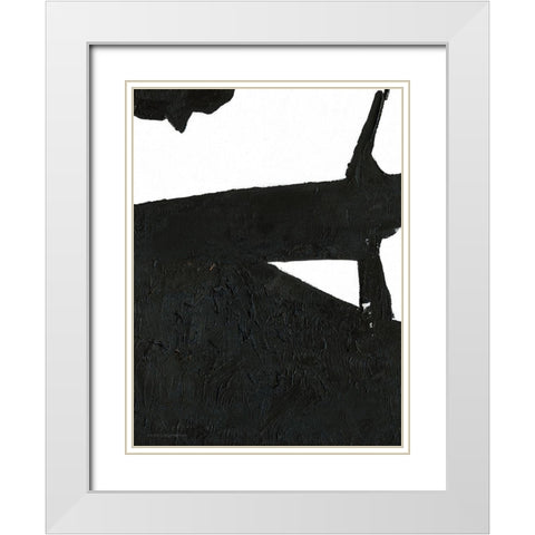 Black And White Abstract 3 White Modern Wood Framed Art Print with Double Matting by Kamdon Kreations