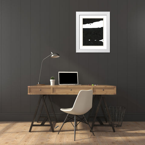 Black And White Abstract 4 White Modern Wood Framed Art Print with Double Matting by Kamdon Kreations