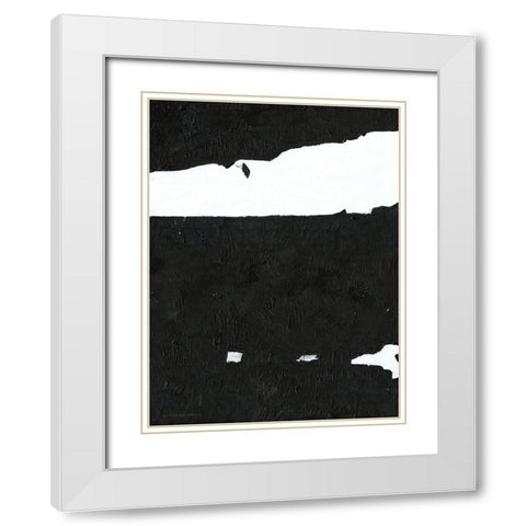 Black And White Abstract 4 White Modern Wood Framed Art Print with Double Matting by Kamdon Kreations