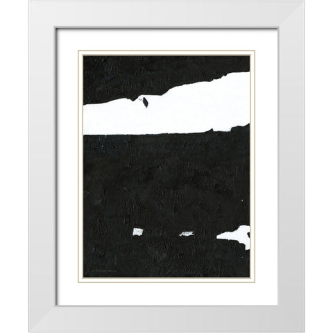 Black And White Abstract 4 White Modern Wood Framed Art Print with Double Matting by Kamdon Kreations