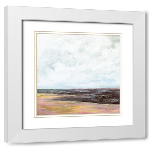 Fall at the Coast White Modern Wood Framed Art Print with Double Matting by Kamdon Kreations