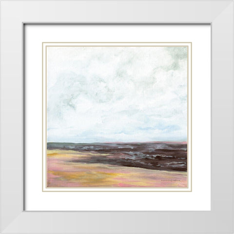 Fall at the Coast White Modern Wood Framed Art Print with Double Matting by Kamdon Kreations