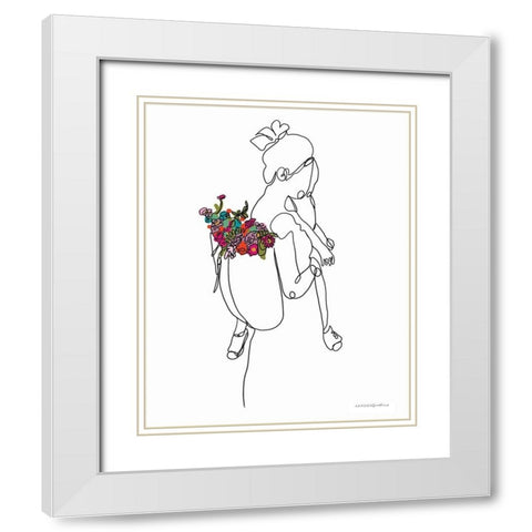 Farmers Market White Modern Wood Framed Art Print with Double Matting by Kamdon Kreations