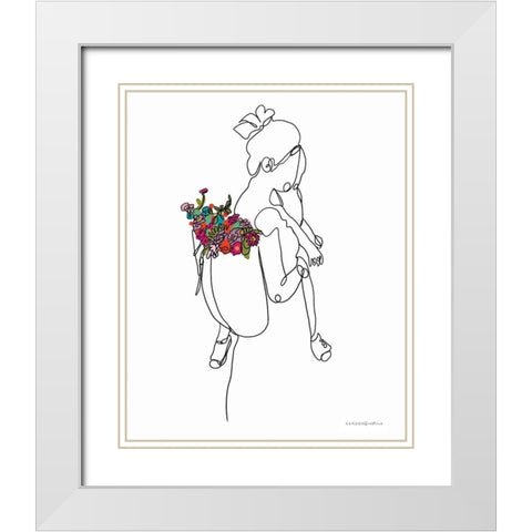 Farmers Market White Modern Wood Framed Art Print with Double Matting by Kamdon Kreations