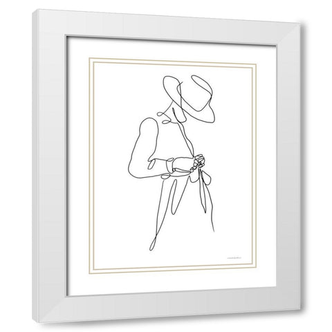 Fashionista White Modern Wood Framed Art Print with Double Matting by Kamdon Kreations