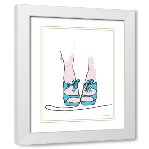Dream on Your Feet White Modern Wood Framed Art Print with Double Matting by Kamdon Kreations