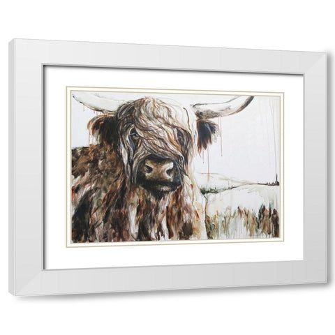 Highland in the Breeze White Modern Wood Framed Art Print with Double Matting by Kamdon Kreations