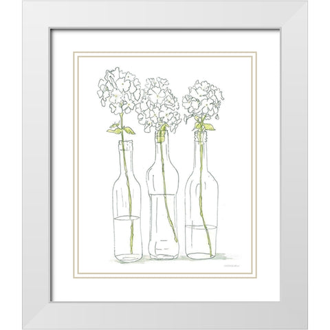 Mamas Garden Flowers White Modern Wood Framed Art Print with Double Matting by Kamdon Kreations