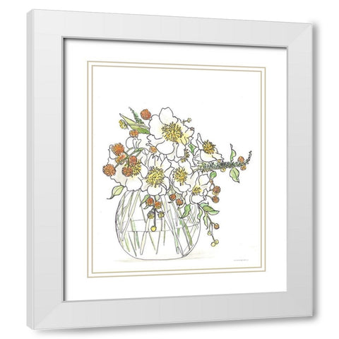 Sweet Smells White Modern Wood Framed Art Print with Double Matting by Kamdon Kreations