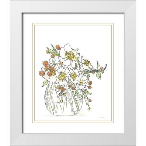 Sweet Smells White Modern Wood Framed Art Print with Double Matting by Kamdon Kreations