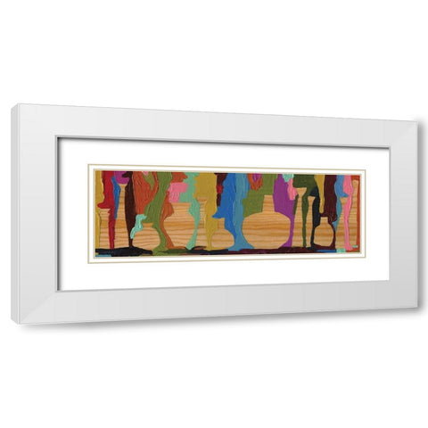 Negative Space Vase White Modern Wood Framed Art Print with Double Matting by Kamdon Kreations