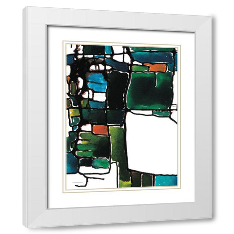 A Little Bit Mod White Modern Wood Framed Art Print with Double Matting by Kamdon Kreations