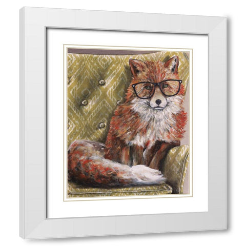 Im so Foxie White Modern Wood Framed Art Print with Double Matting by Kamdon Kreations