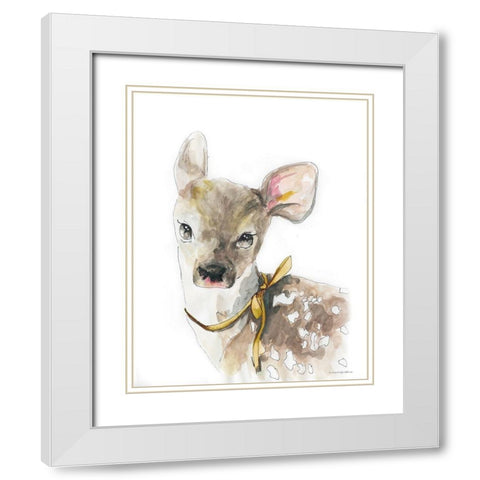 Marigold Doe White Modern Wood Framed Art Print with Double Matting by Kamdon Kreations
