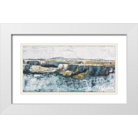 Lake Billy Chinook White Modern Wood Framed Art Print with Double Matting by Kamdon Kreations