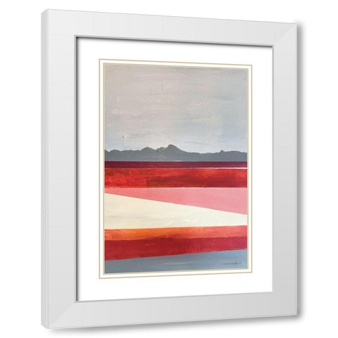 Mod Range 1 White Modern Wood Framed Art Print with Double Matting by Kamdon Kreations