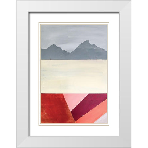 Mod Range 2 White Modern Wood Framed Art Print with Double Matting by Kamdon Kreations