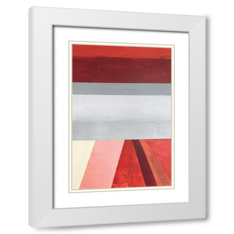 Mod Range 3 White Modern Wood Framed Art Print with Double Matting by Kamdon Kreations