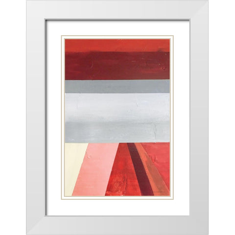 Mod Range 3 White Modern Wood Framed Art Print with Double Matting by Kamdon Kreations