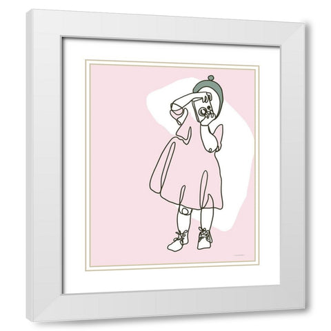 Toddler and Camera White Modern Wood Framed Art Print with Double Matting by Kamdon Kreations