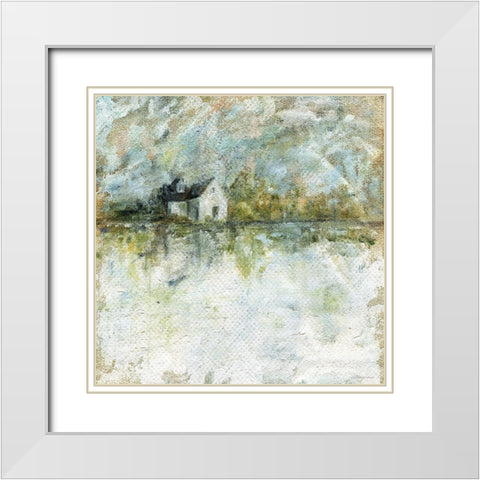 Clean Linen   White Modern Wood Framed Art Print with Double Matting by Kamdon Kreations