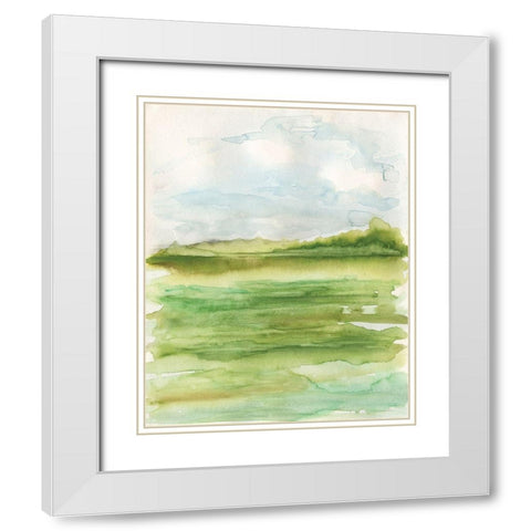 Spring Dew White Modern Wood Framed Art Print with Double Matting by Kamdon Kreations