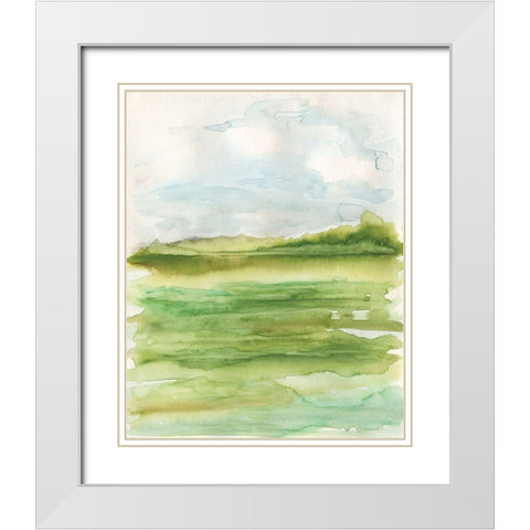 Spring Dew White Modern Wood Framed Art Print with Double Matting by Kamdon Kreations