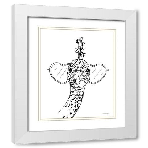 A Little Peacocky III White Modern Wood Framed Art Print with Double Matting by Kamdon Kreations