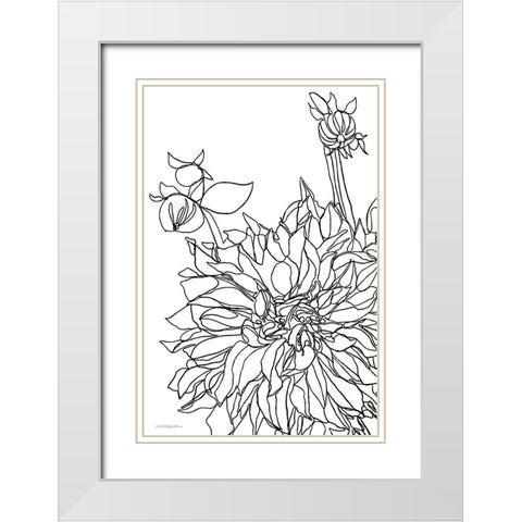 Sunny Disposition White Modern Wood Framed Art Print with Double Matting by Kamdon Kreations