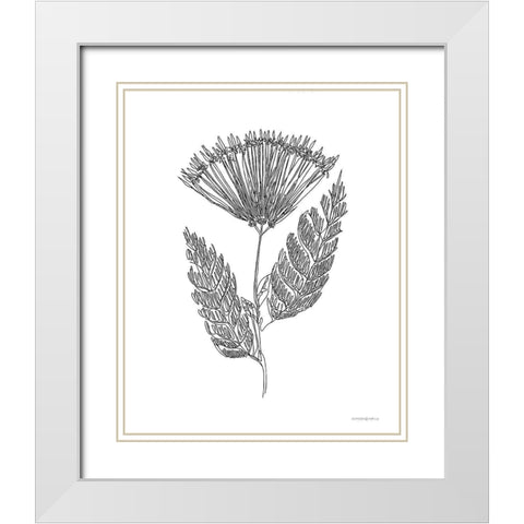 Flair White Modern Wood Framed Art Print with Double Matting by Kamdon Kreations