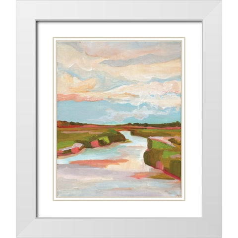 Float White Modern Wood Framed Art Print with Double Matting by Kamdon Kreations