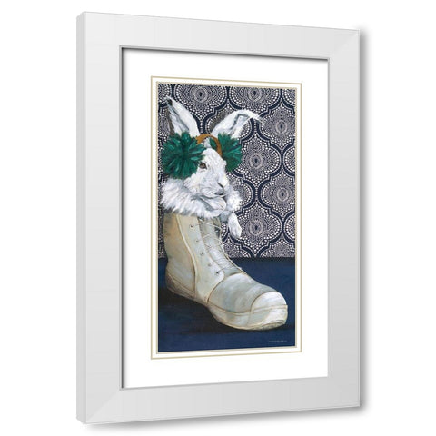 Bunny Boots 1 White Modern Wood Framed Art Print with Double Matting by Kamdon Kreations