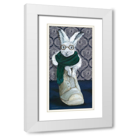 Bunny Boots 2 White Modern Wood Framed Art Print with Double Matting by Kamdon Kreations