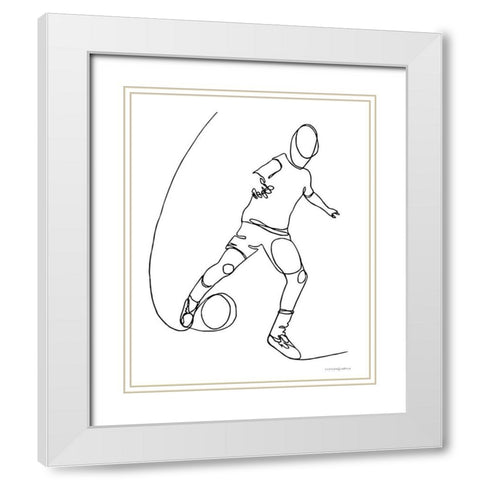 Goals      White Modern Wood Framed Art Print with Double Matting by Kamdon Kreations