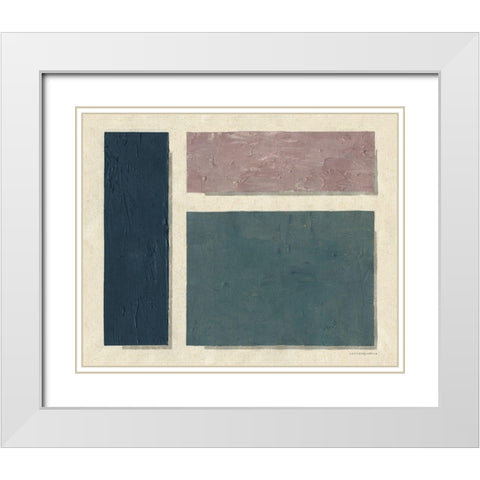 Harmony White Modern Wood Framed Art Print with Double Matting by Kamdon Kreations