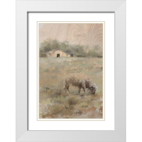 The Front Pasture White Modern Wood Framed Art Print with Double Matting by Kamdon Kreations