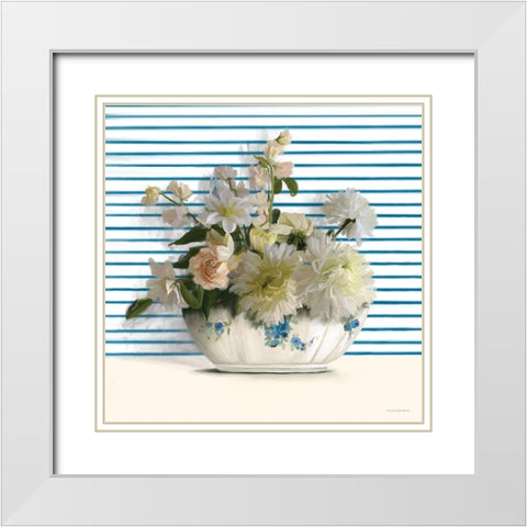Grandmothers China White Modern Wood Framed Art Print with Double Matting by Kamdon Kreations