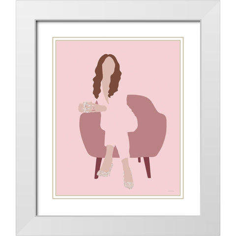 Lauren White Modern Wood Framed Art Print with Double Matting by Kamdon Kreations